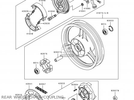 REAR WHEEL/CHAIN/COUPLING - EX500A5 1991 USA CALIFORNIA CANADA