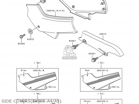 SIDE COVERS(EX500-A4/A5) - EX500A5 1991 USA CALIFORNIA CANADA