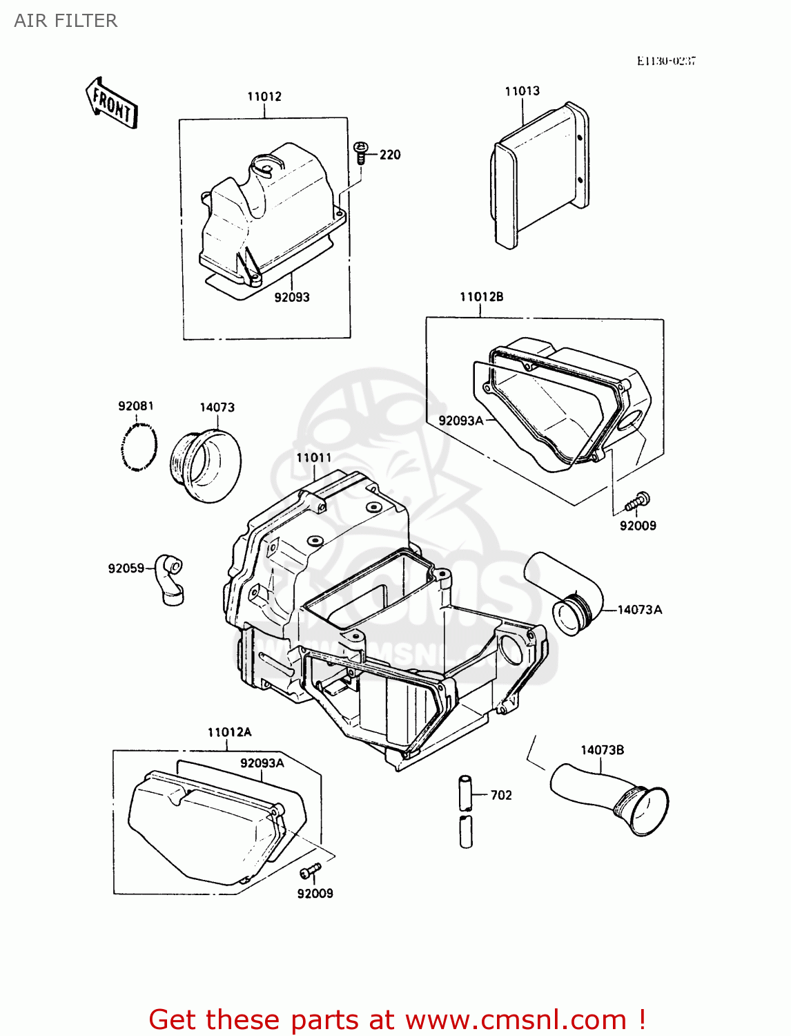 AIR FILTER EX500A5 GPZ500S 1991 UNITED KINGDOM AR SD