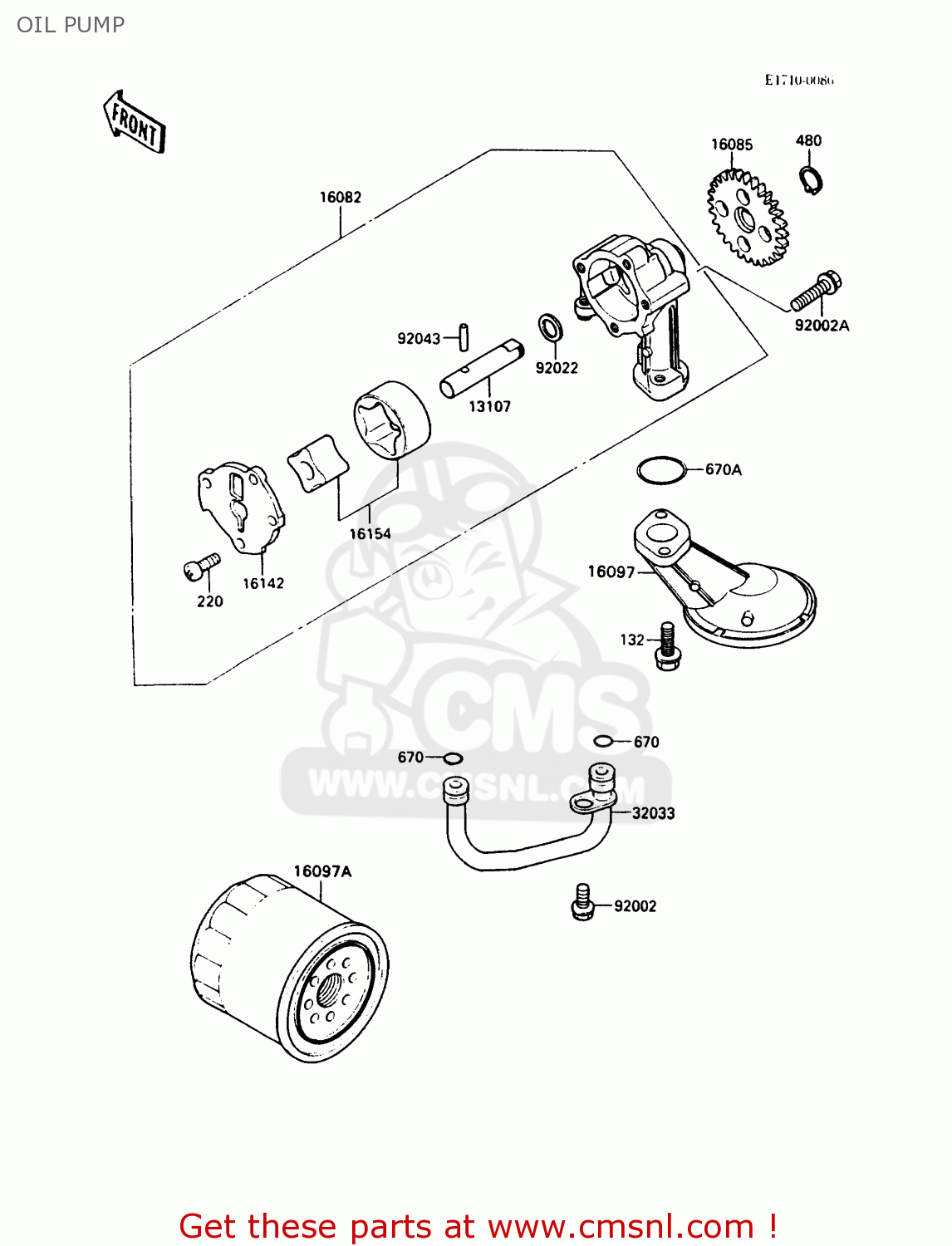OIL PUMP EX500A5 GPZ500S 1991 UNITED KINGDOM AR SD
