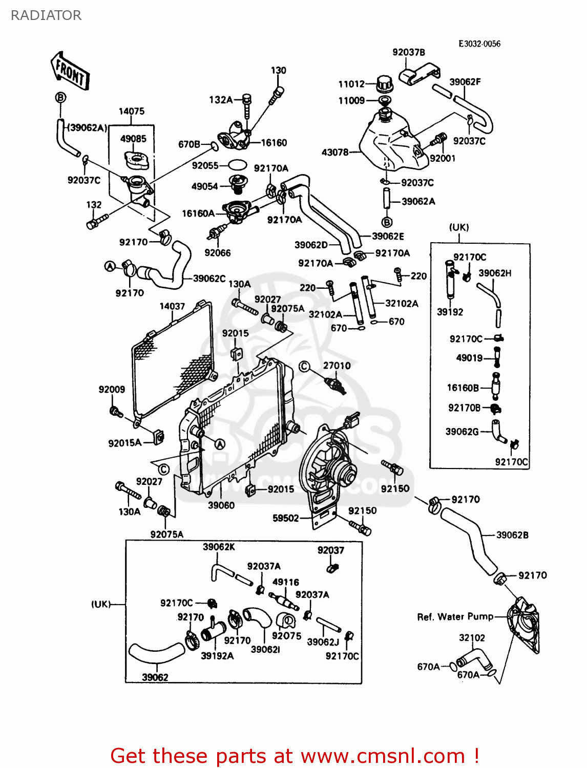 RADIATOR EX500A5 GPZ500S 1991 UNITED KINGDOM AR SD