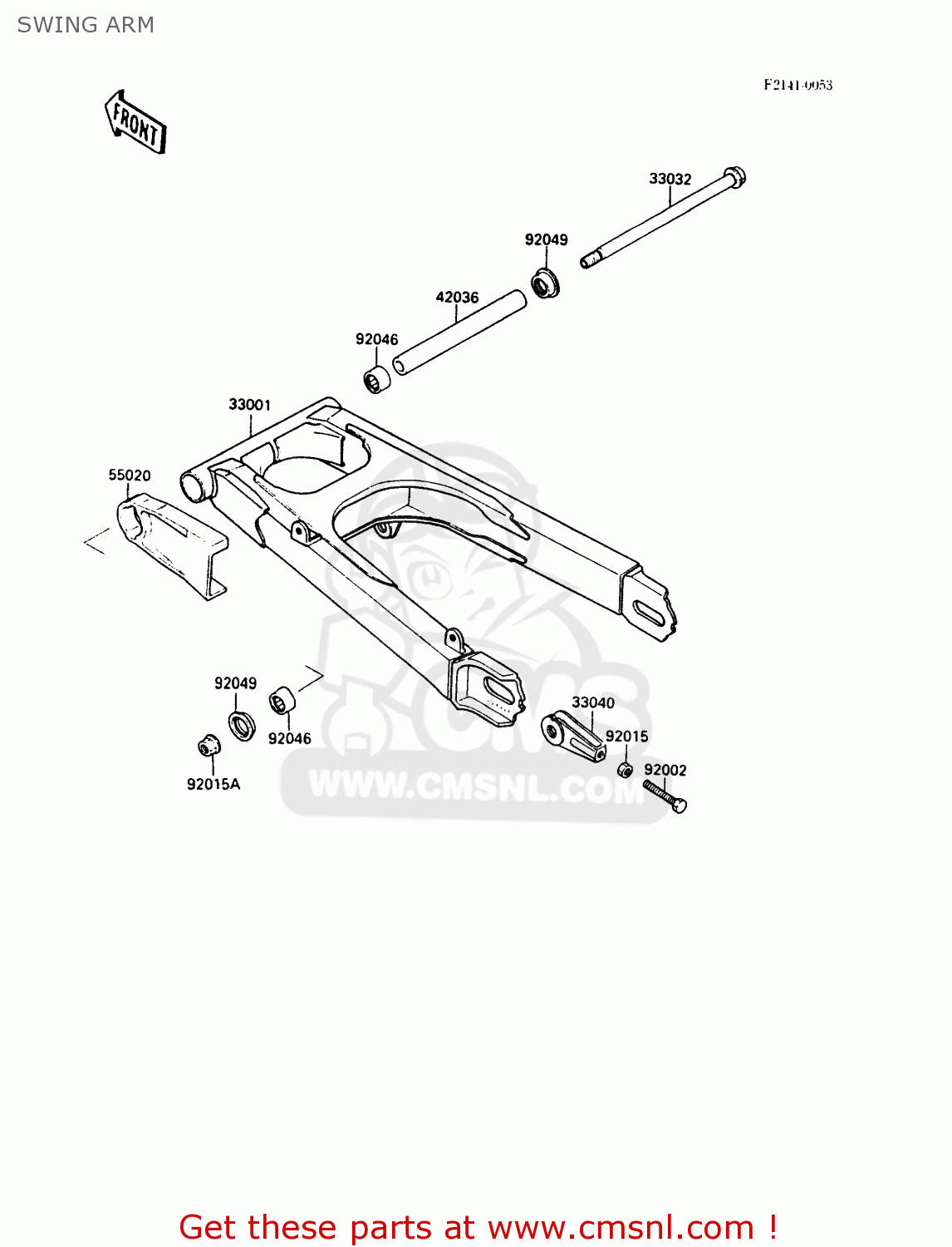 SWING ARM EX500A5 GPZ500S 1991 UNITED KINGDOM AR SD