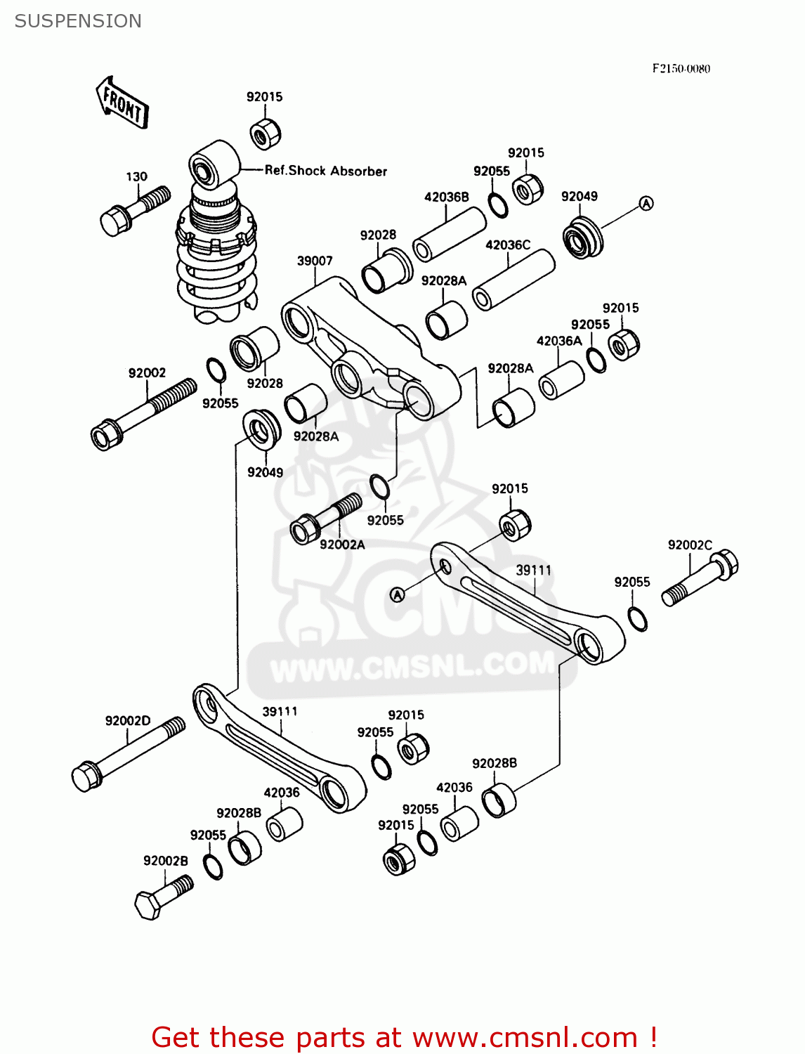 SUSPENSION EX500A5 GPZ500S 1991 UNITED KINGDOM AR SD