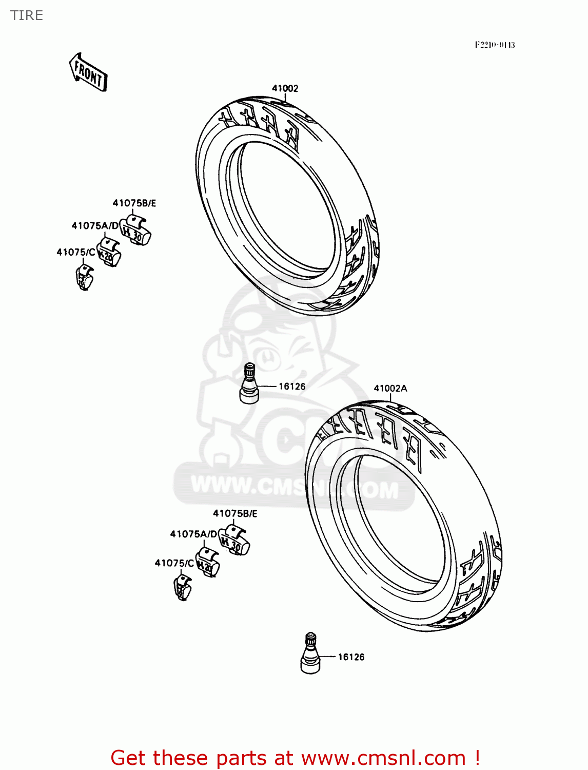 TIRE EX500A5 GPZ500S 1991 UNITED KINGDOM AR SD