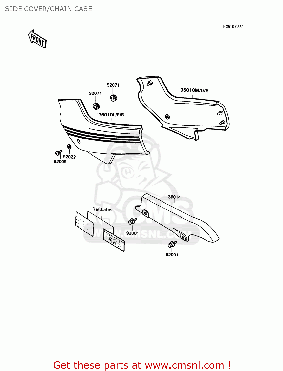 SIDE COVER/CHAIN CASE EX500A5 GPZ500S 1991 UNITED KINGDOM AR SD
