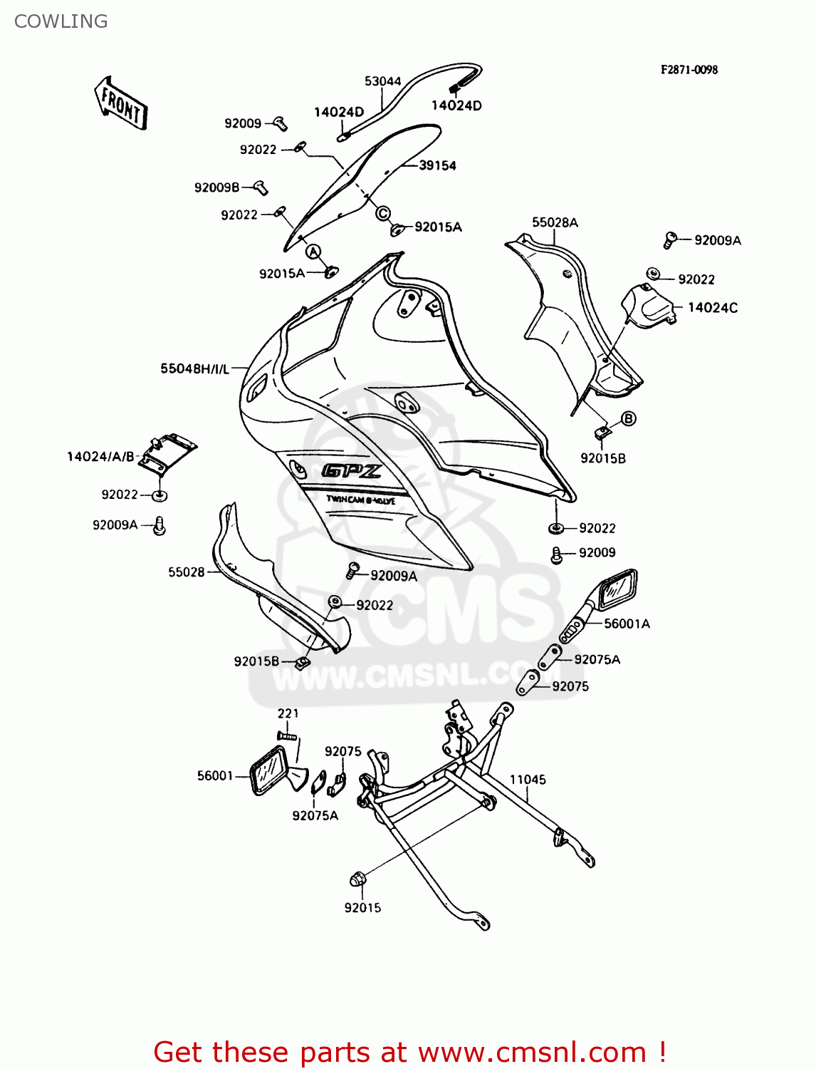 COWLING EX500A5 GPZ500S 1991 UNITED KINGDOM AR SD