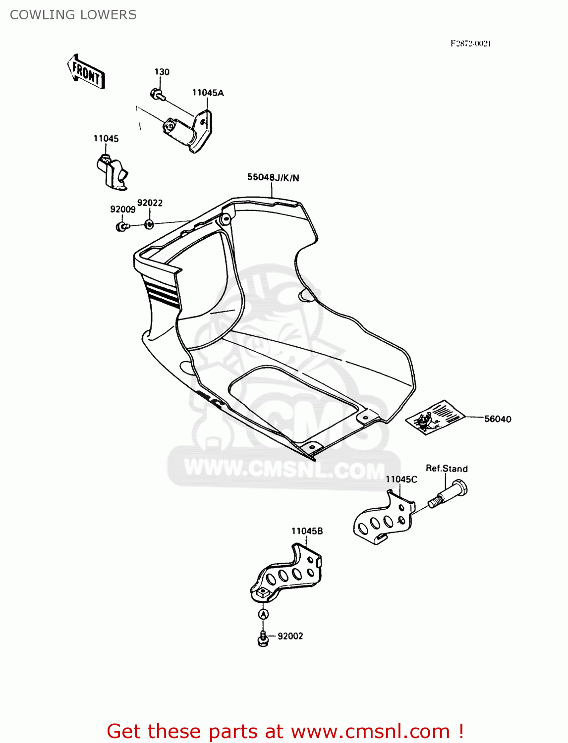 COWLING LOWERS EX500A5 GPZ500S 1991 UNITED KINGDOM AR SD
