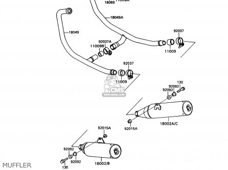 MUFFLER - EX500A5 GPZ500S 1991 UNITED KINGDOM AR SD