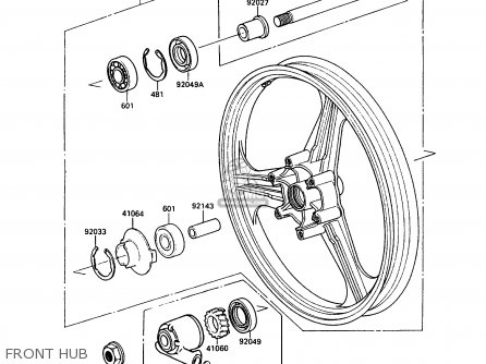 FRONT HUB - EX500A5 GPZ500S 1991 UNITED KINGDOM AR SD