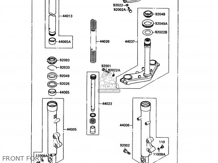 FRONT FORK - EX500A5 GPZ500S 1991 UNITED KINGDOM AR SD