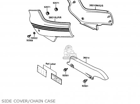 SIDE COVER/CHAIN CASE - EX500A5 GPZ500S 1991 UNITED KINGDOM AR SD