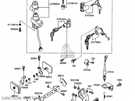IGNITION SWITCH - EX500A5 GPZ500S 1991 UNITED KINGDOM AR SD