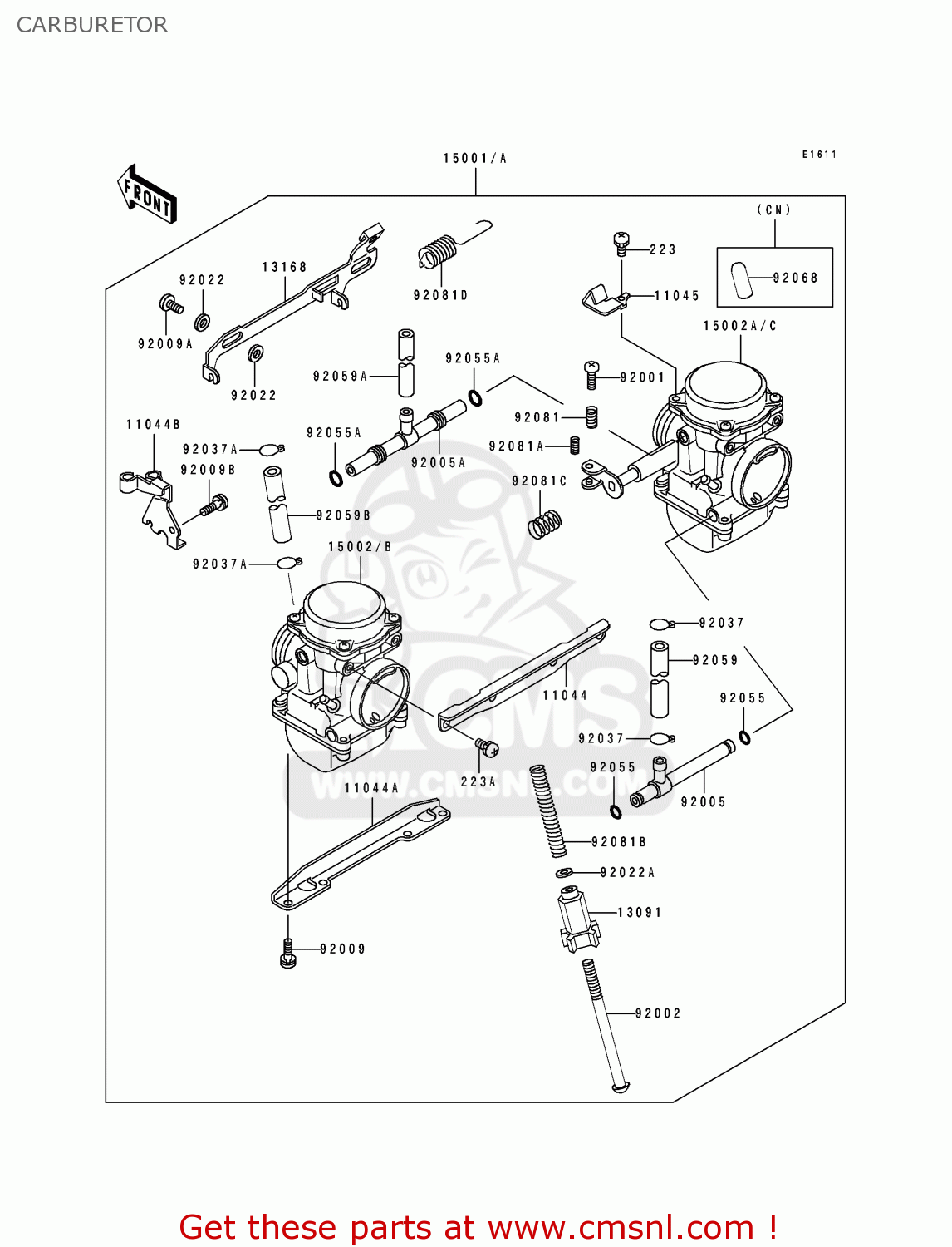 CARBURETOR EX500A6 1992 USA CALIFORNIA CANADA