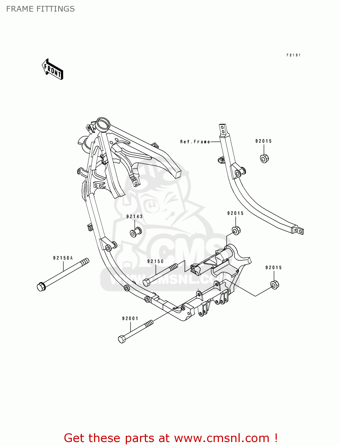 FRAME FITTINGS EX500A6 1992 USA CALIFORNIA CANADA