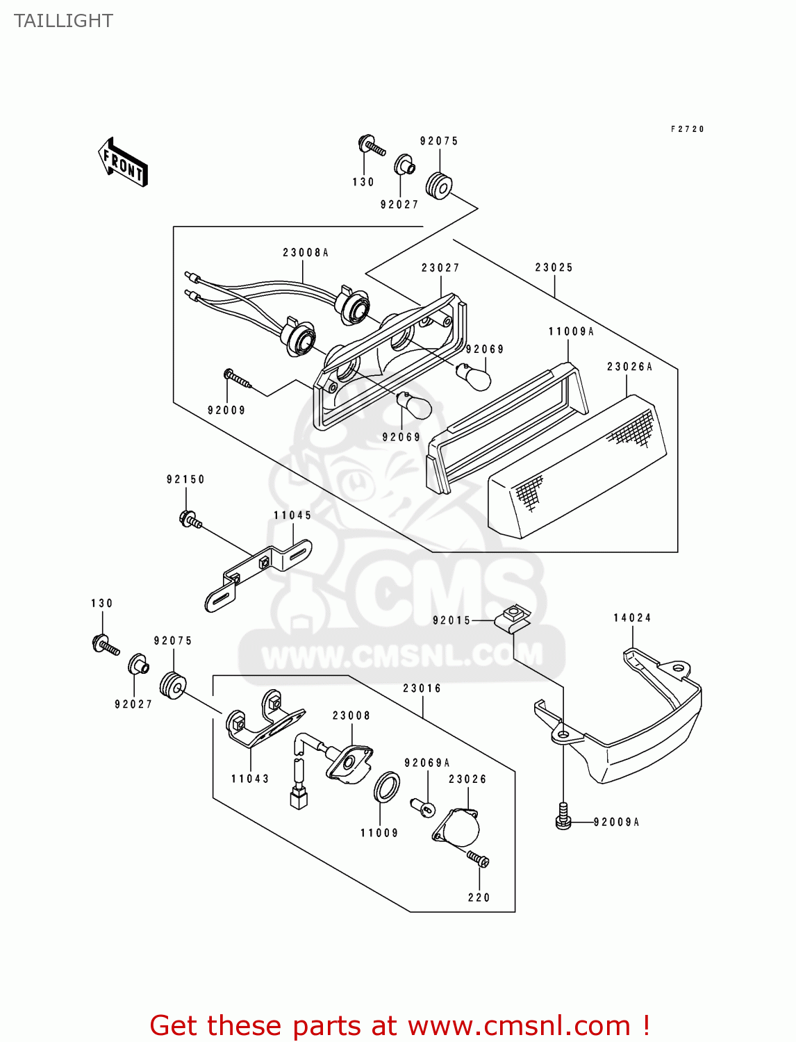 TAILLIGHT EX500A6 1992 USA CALIFORNIA CANADA