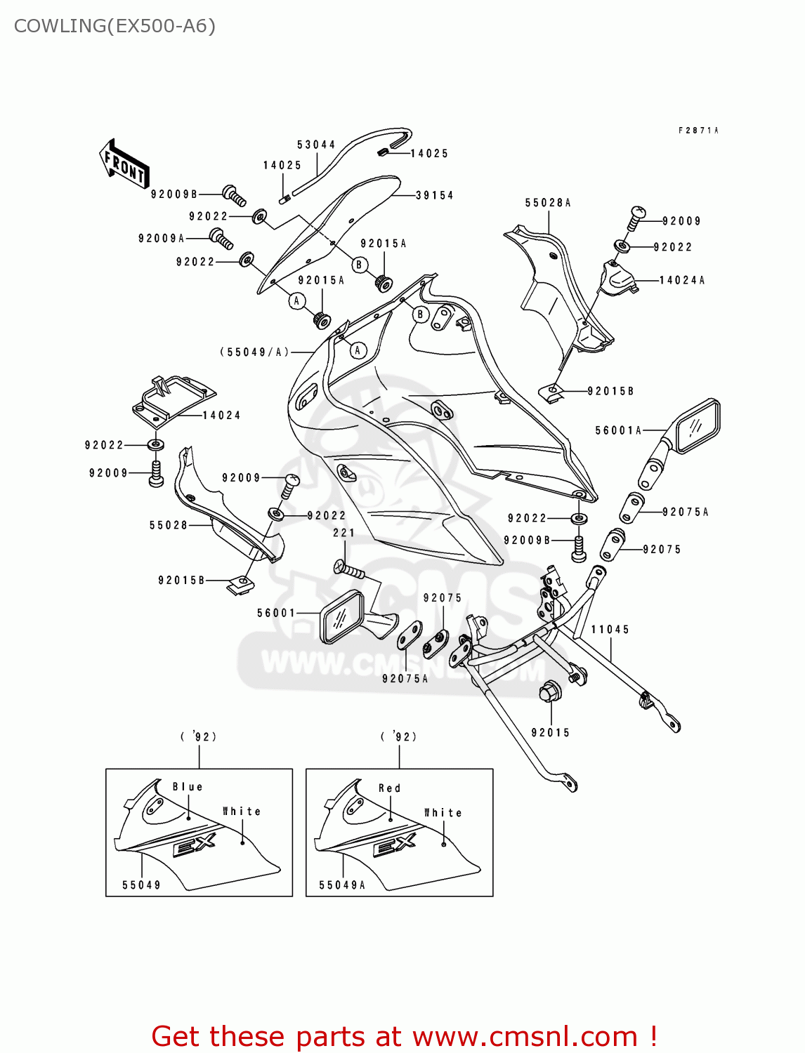 COWLING(EX500-A6) EX500A6 1992 USA CALIFORNIA CANADA