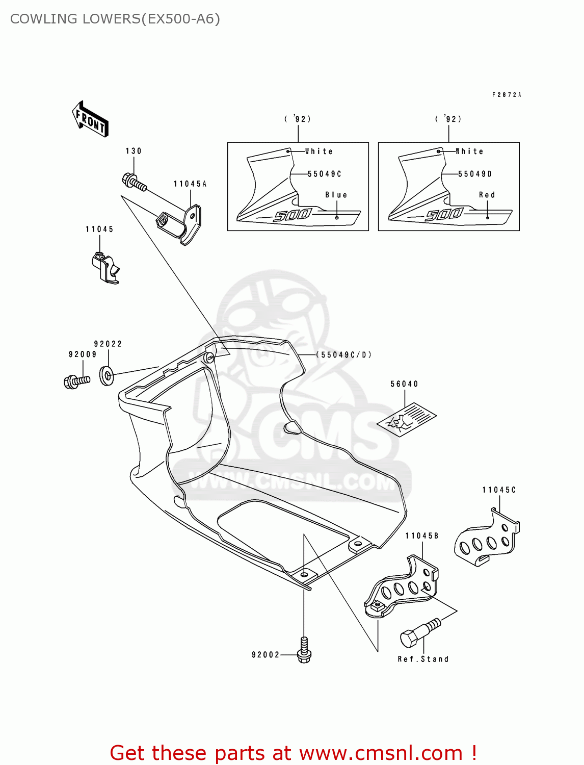 COWLING LOWERS(EX500-A6) EX500A6 1992 USA CALIFORNIA CANADA