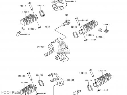 FOOTRESTS - EX500A6 1992 USA CALIFORNIA CANADA