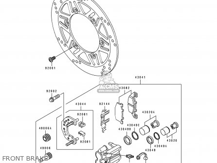 FRONT BRAKE - EX500A6 1992 USA CALIFORNIA CANADA