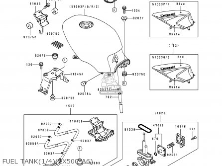 FUEL TANK(1/4)(EX500-A6) - EX500A6 1992 USA CALIFORNIA CANADA