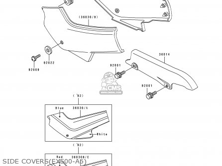 SIDE COVERS(EX500-A6) - EX500A6 1992 USA CALIFORNIA CANADA