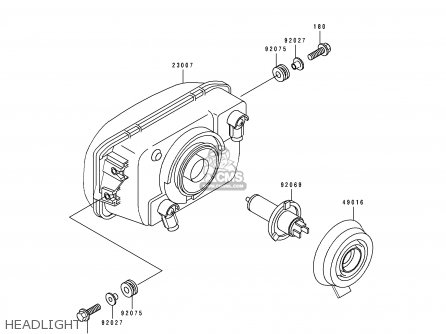HEADLIGHT - EX500A6 1992 USA CALIFORNIA CANADA
