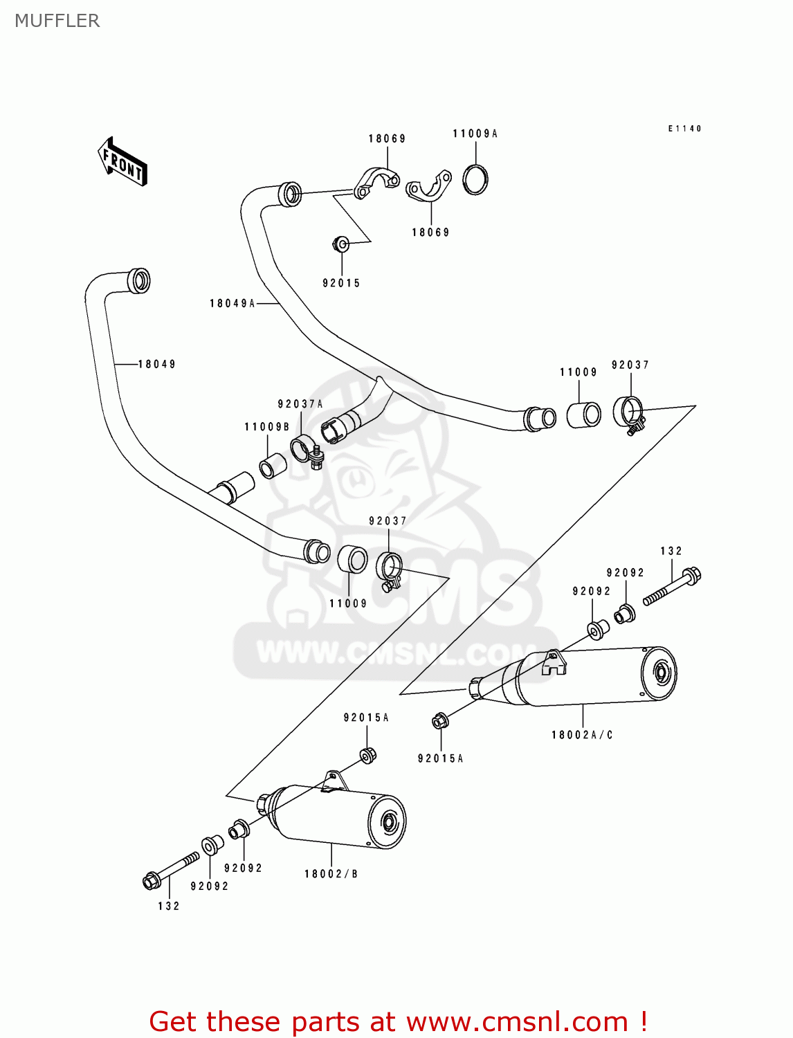 MUFFLER EX500A6 GPZ500S 1992 UNITED KINGDOM SD