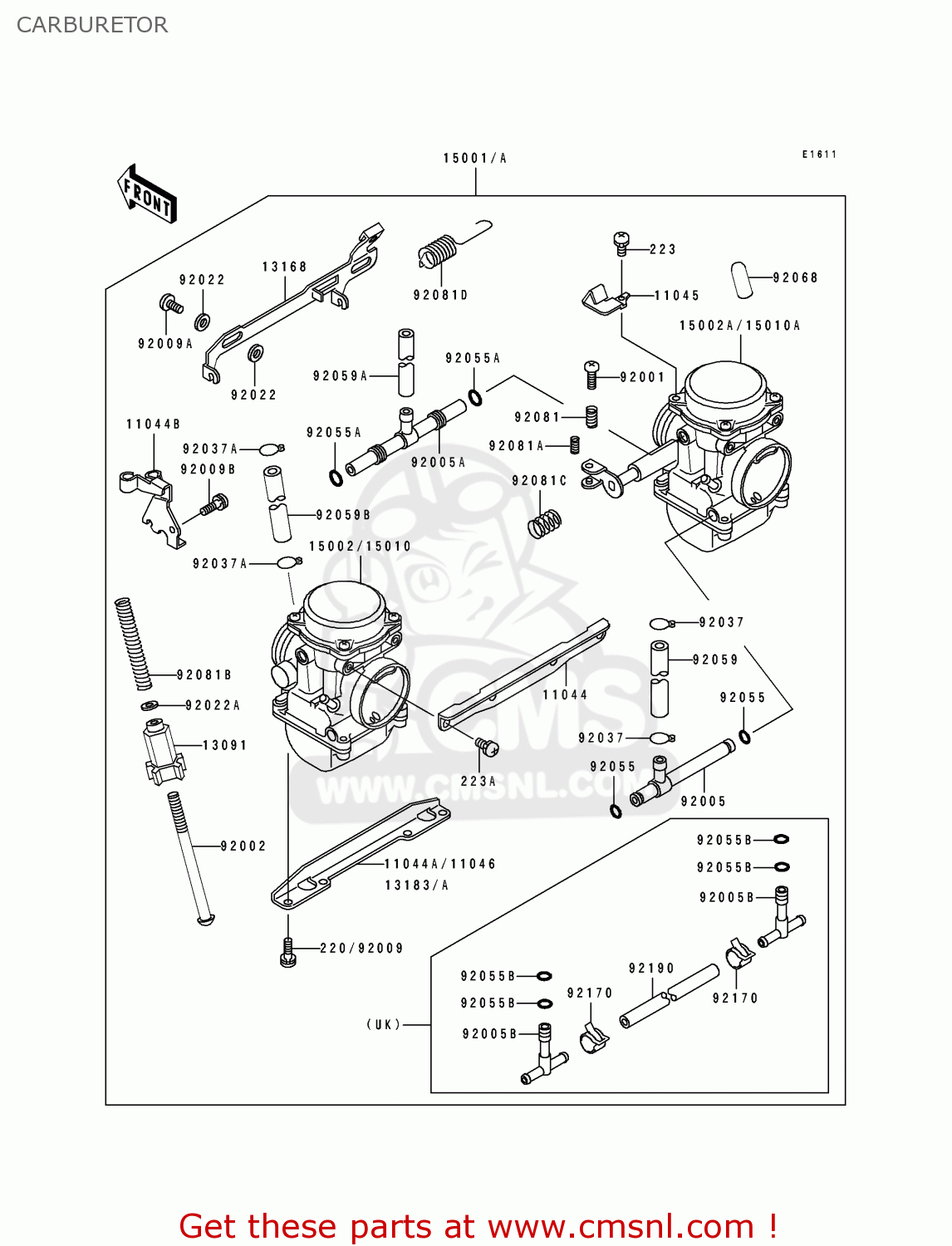 CARBURETOR EX500A6 GPZ500S 1992 UNITED KINGDOM SD