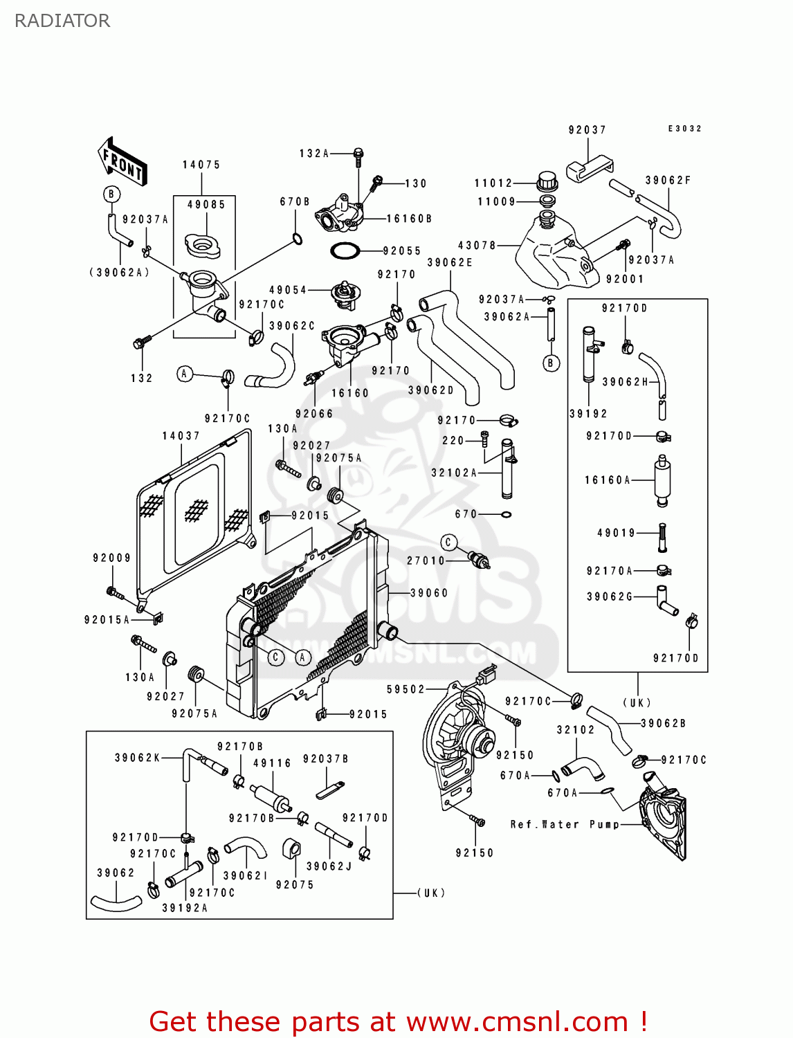 RADIATOR EX500A6 GPZ500S 1992 UNITED KINGDOM SD