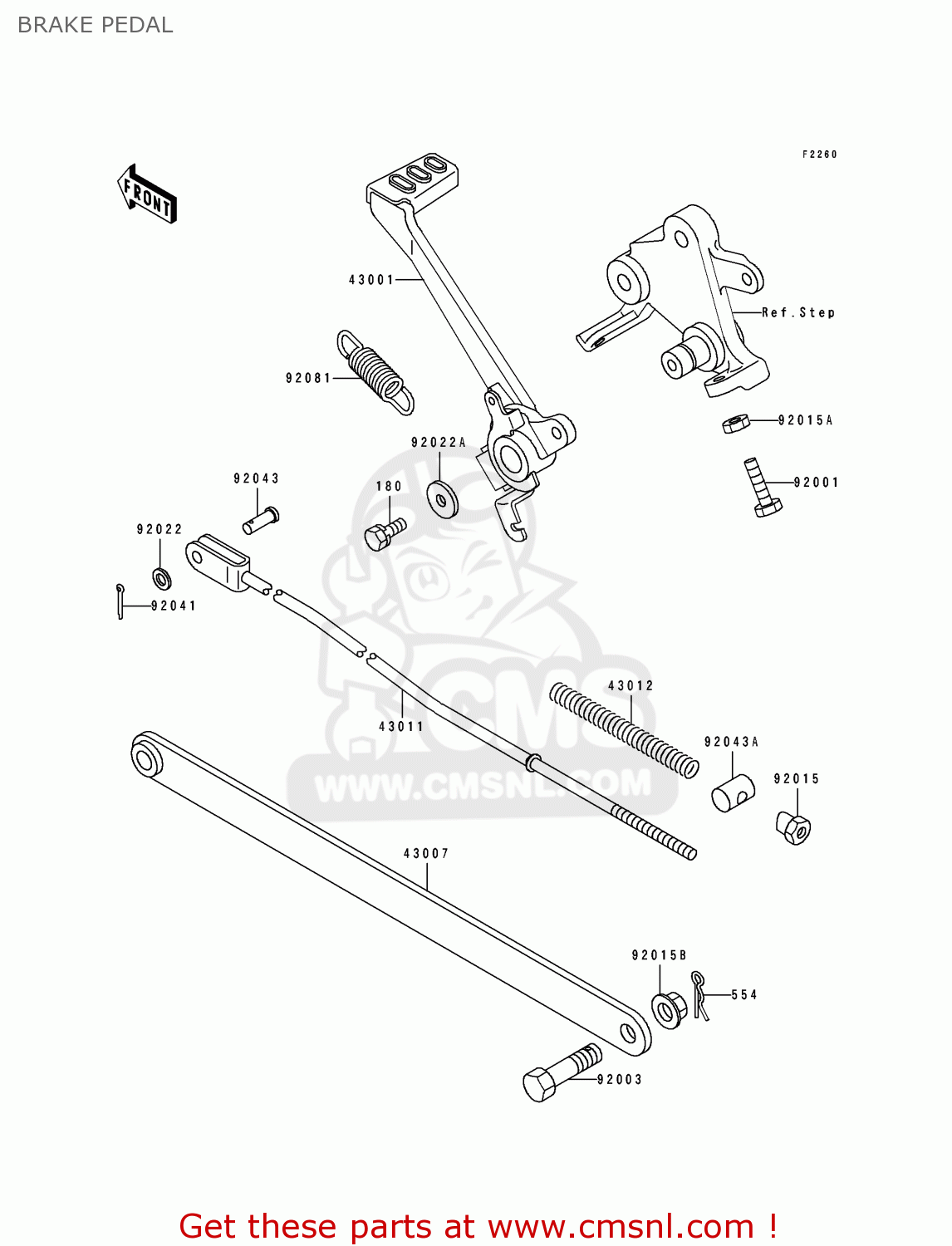 BRAKE PEDAL EX500A6 GPZ500S 1992 UNITED KINGDOM SD