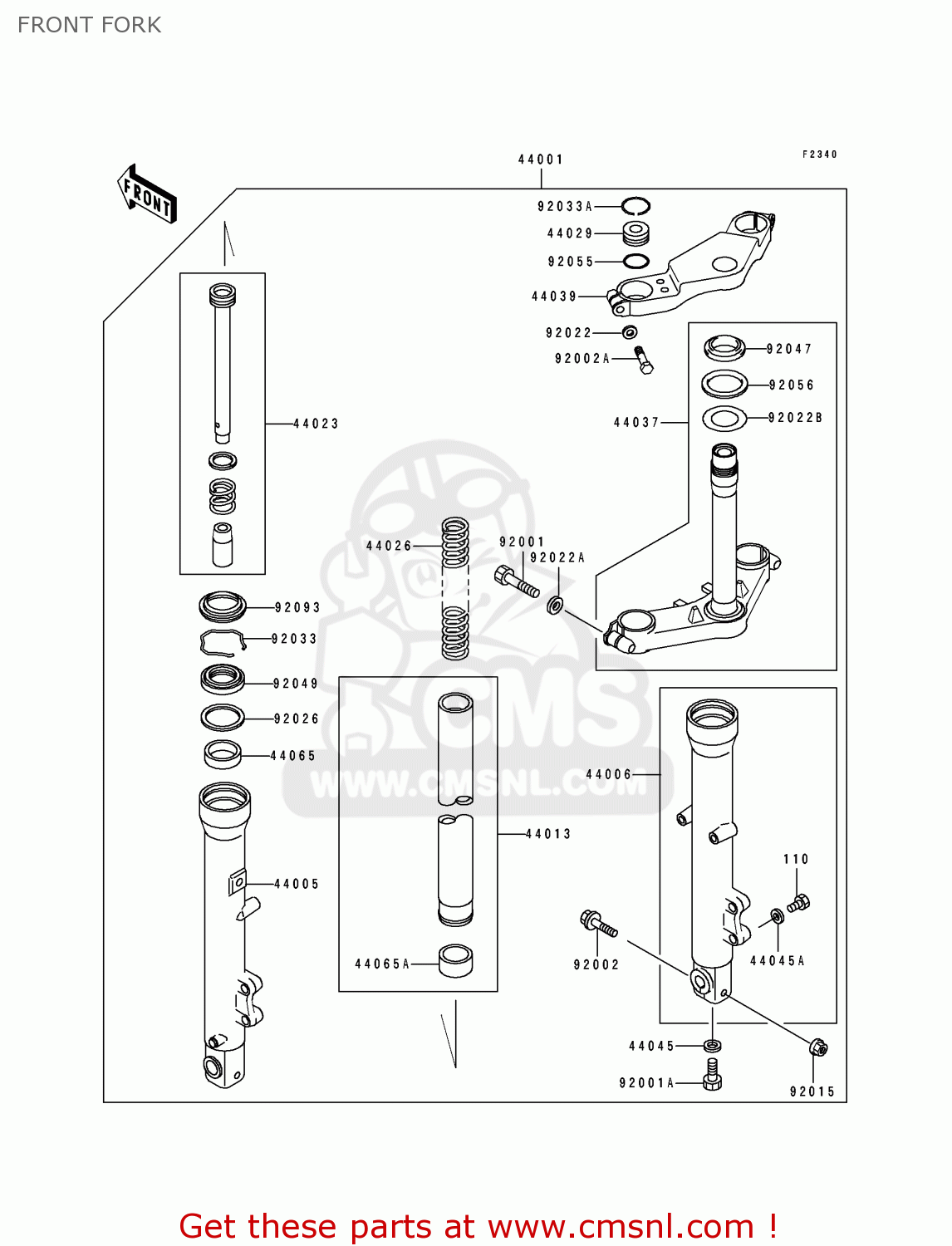 FRONT FORK EX500A6 GPZ500S 1992 UNITED KINGDOM SD