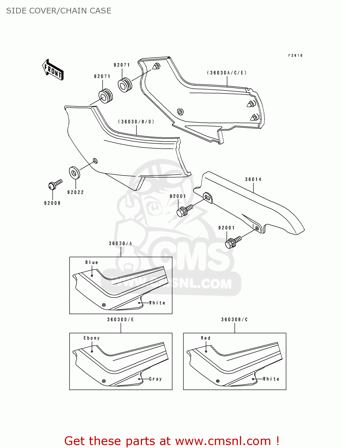 SIDE COVER/CHAIN CASE EX500A6 GPZ500S 1992 UNITED KINGDOM SD