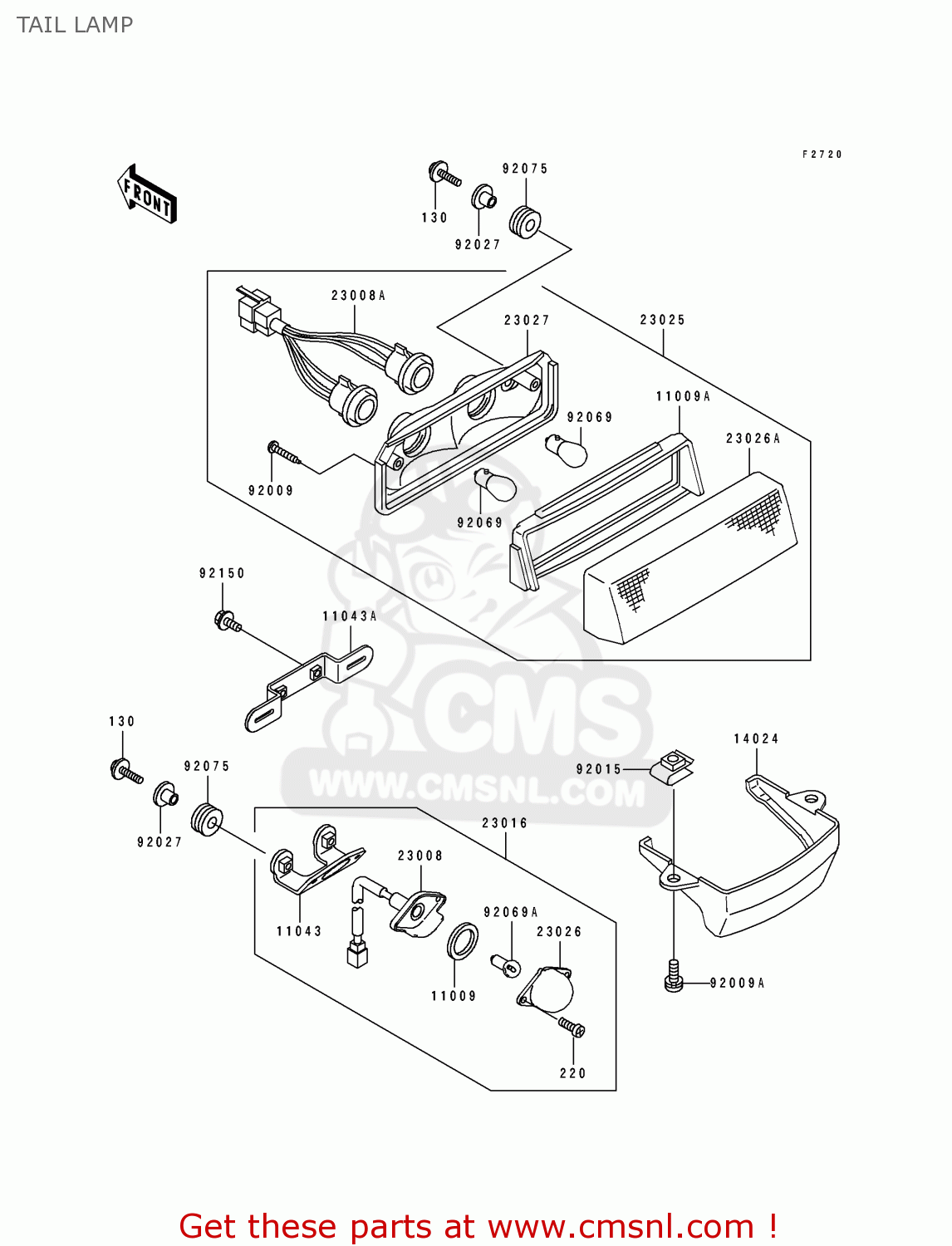 TAIL LAMP EX500A6 GPZ500S 1992 UNITED KINGDOM SD