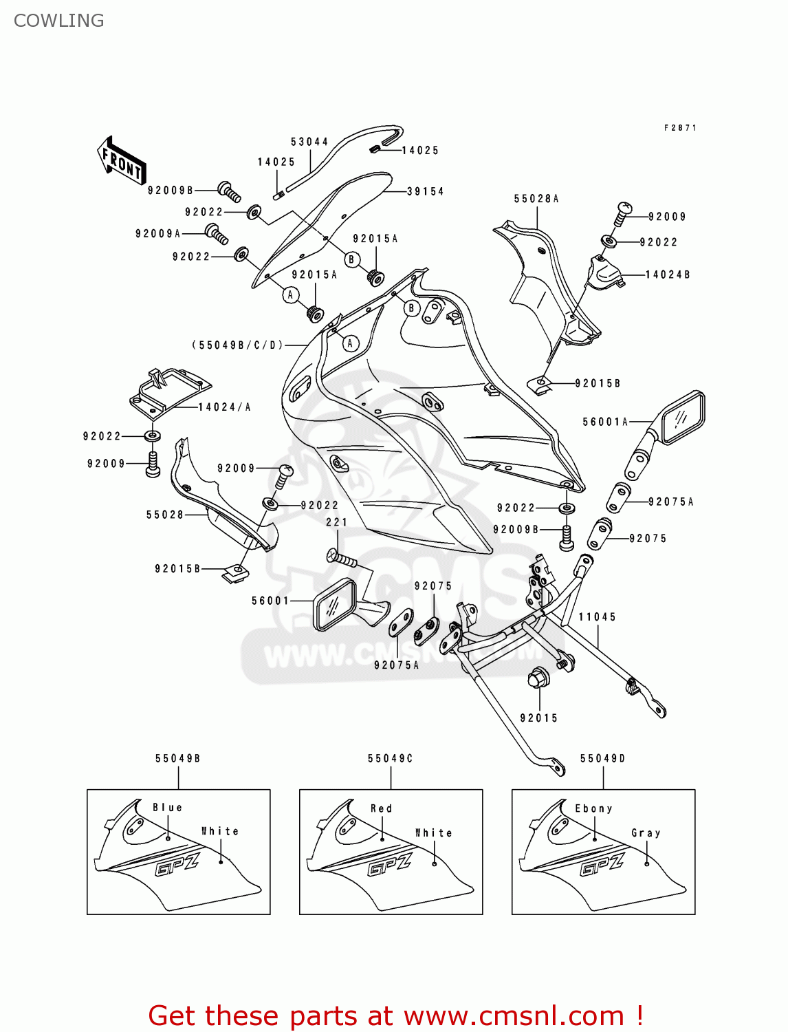 COWLING EX500A6 GPZ500S 1992 UNITED KINGDOM SD