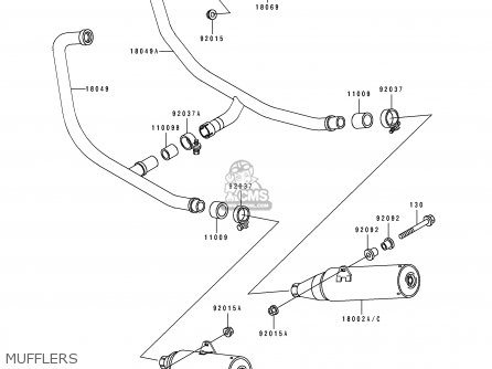 MUFFLERS - EX500A7 1993 USA CALIFORNIA CANADA