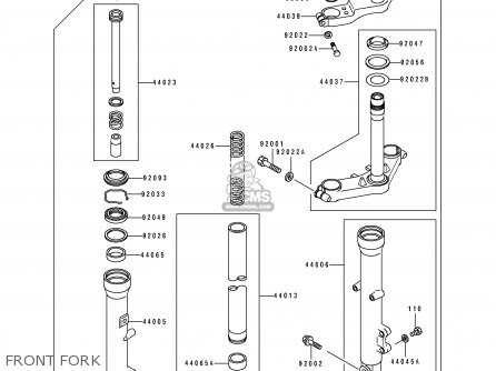 FRONT FORK - EX500A7 1993 USA CALIFORNIA CANADA