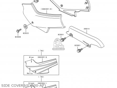 SIDE COVERS(EX500-A7) - EX500A7 1993 USA CALIFORNIA CANADA