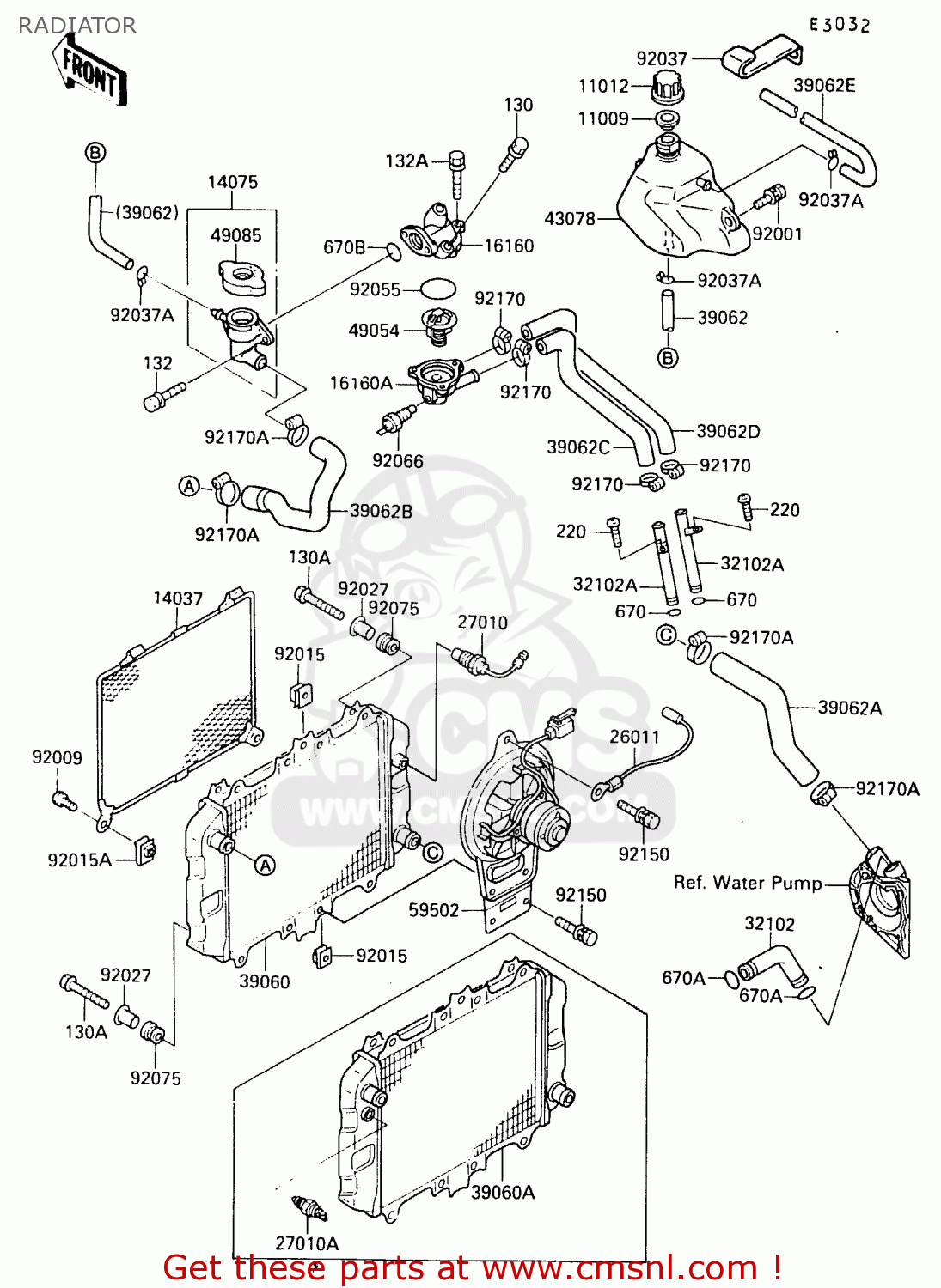 RADIATOR EX500B1 1988 EUROPE FR GR IT NR ST
