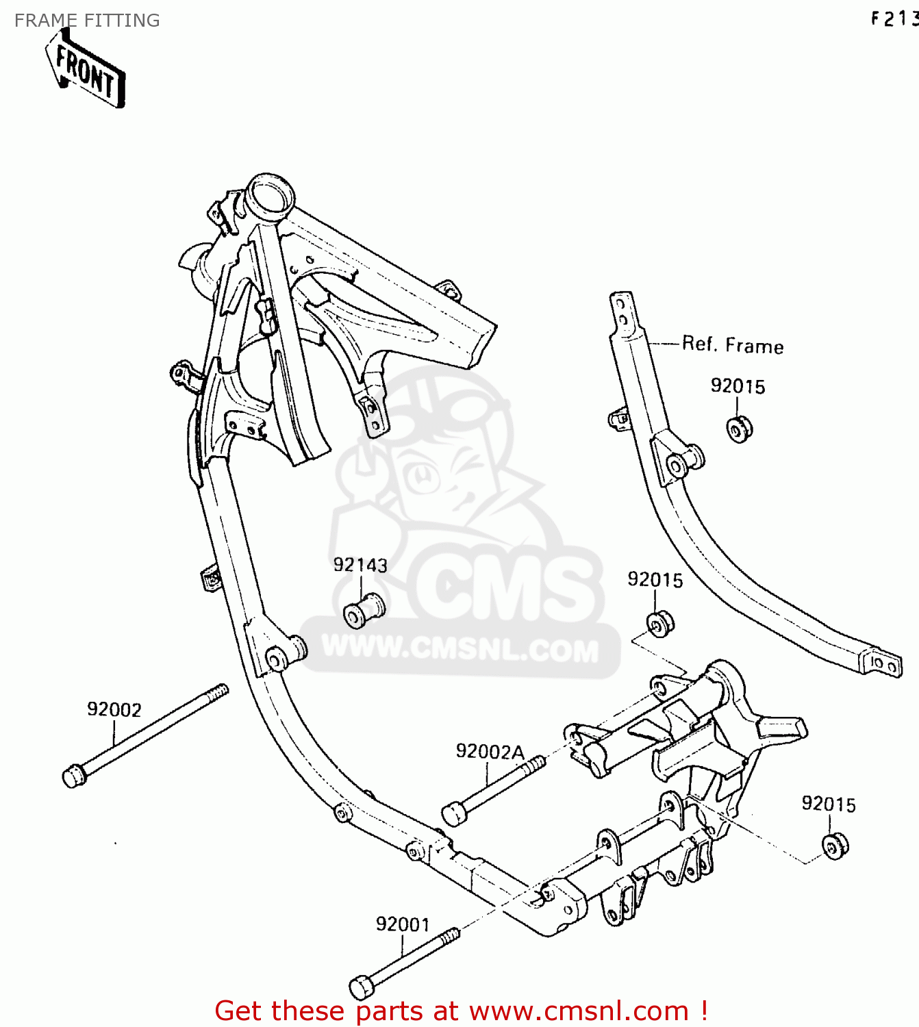 FRAME FITTING EX500B1 1988 EUROPE FR GR IT NR ST