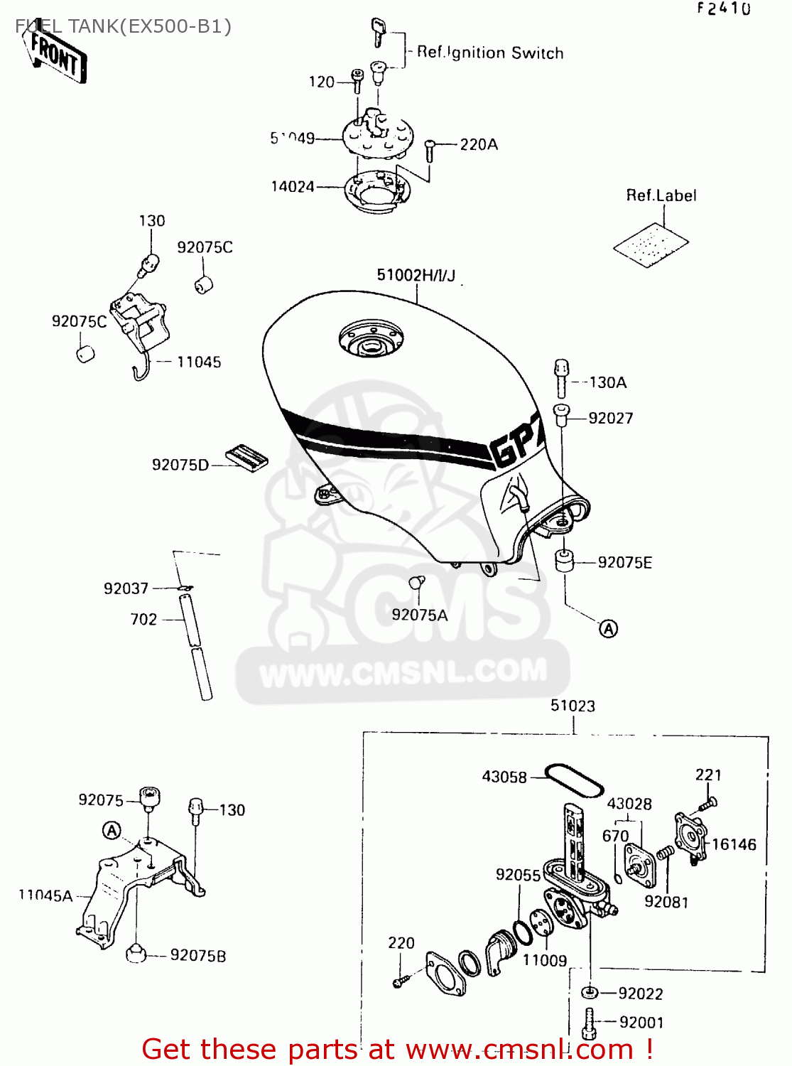 FUEL TANK(EX500-B1) EX500B1 1988 EUROPE FR GR IT NR ST