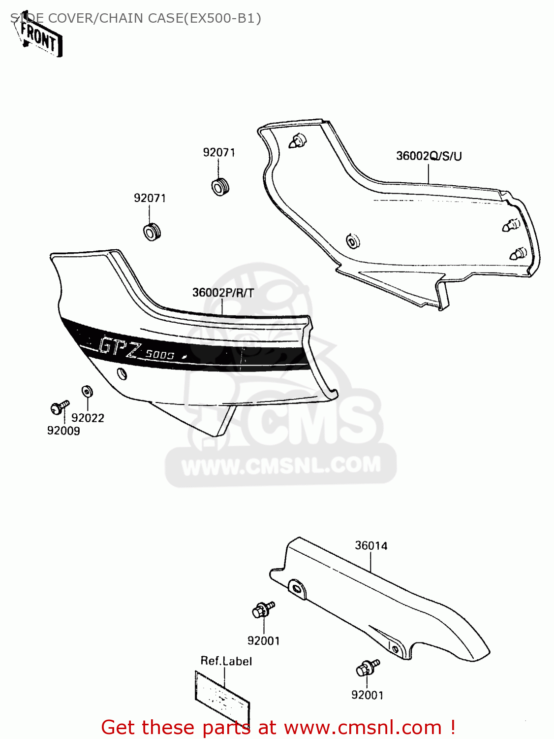 SIDE COVER/CHAIN CASE(EX500-B1) EX500B1 1988 EUROPE FR GR IT NR ST