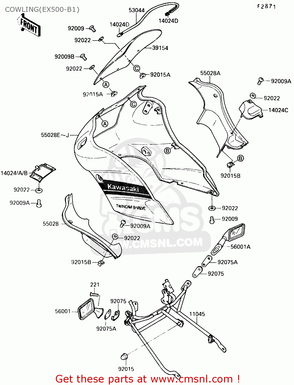 COWLING(EX500-B1) EX500B1 1988 EUROPE FR GR IT NR ST