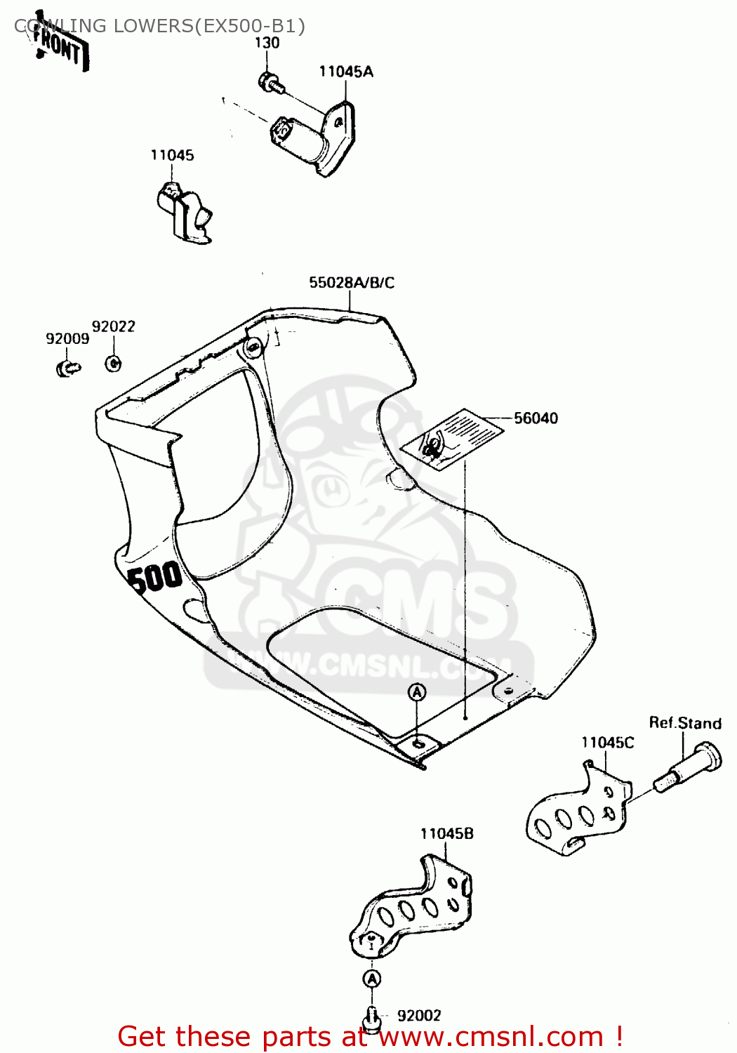 COWLING LOWERS(EX500-B1) EX500B1 1988 EUROPE FR GR IT NR ST