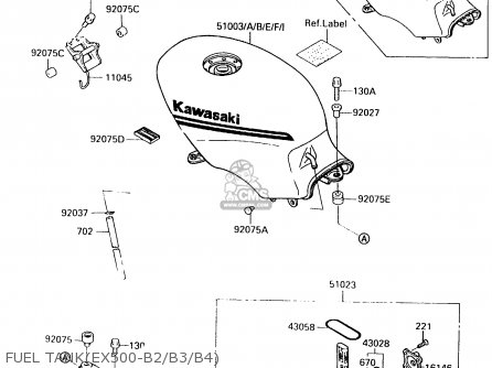 FUEL TANK(EX500-B2/B3/B4) - EX500B1 1988 EUROPE FR GR IT NR ST