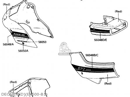 DECAL(RED)(EX500-B1) - EX500B1 1988 EUROPE FR GR IT NR ST