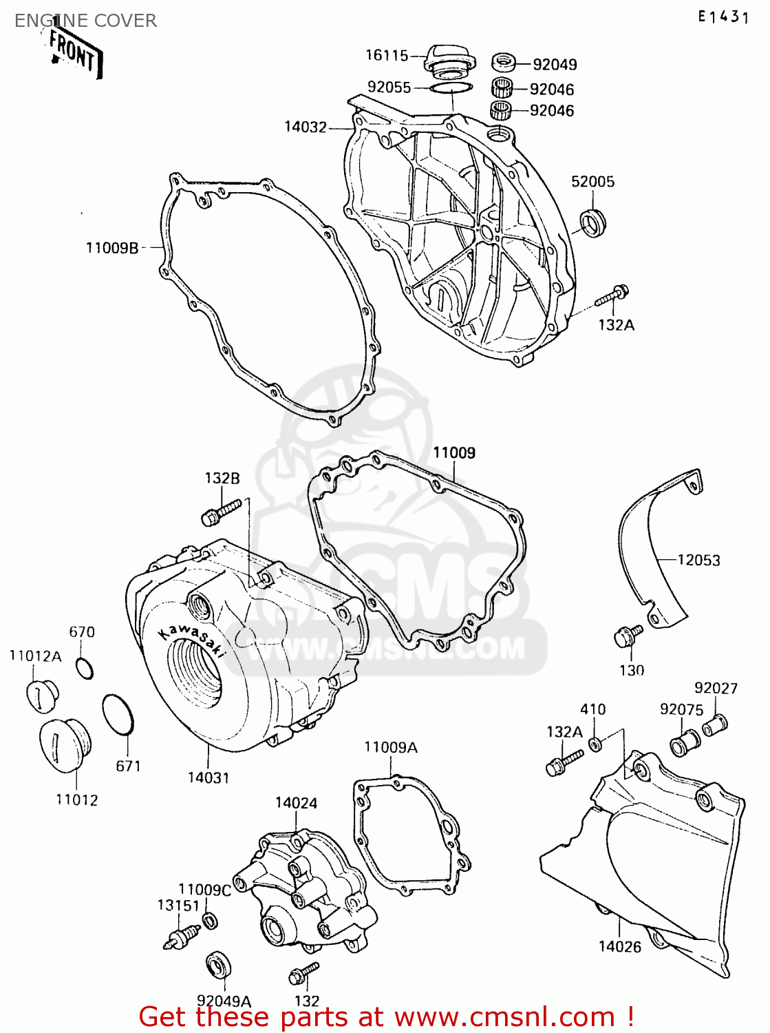 ENGINE COVER EX500B2 1989 EUROPE FR GR IT NR ST