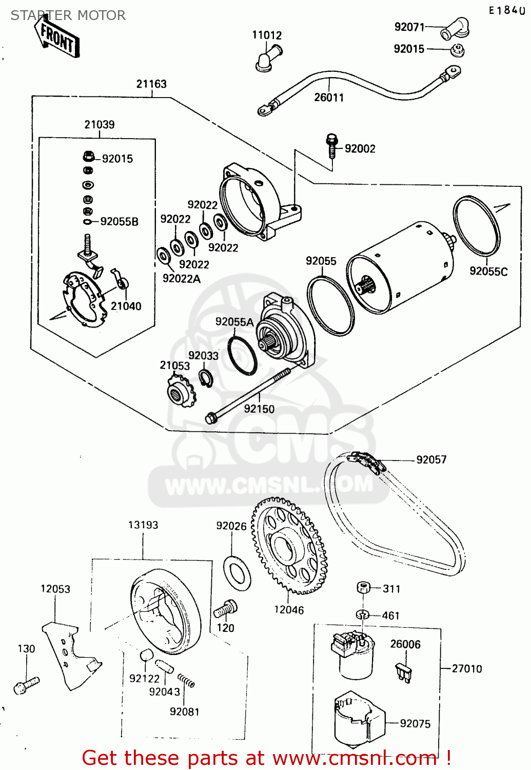 STARTER MOTOR EX500B2 1989 EUROPE FR GR IT NR ST
