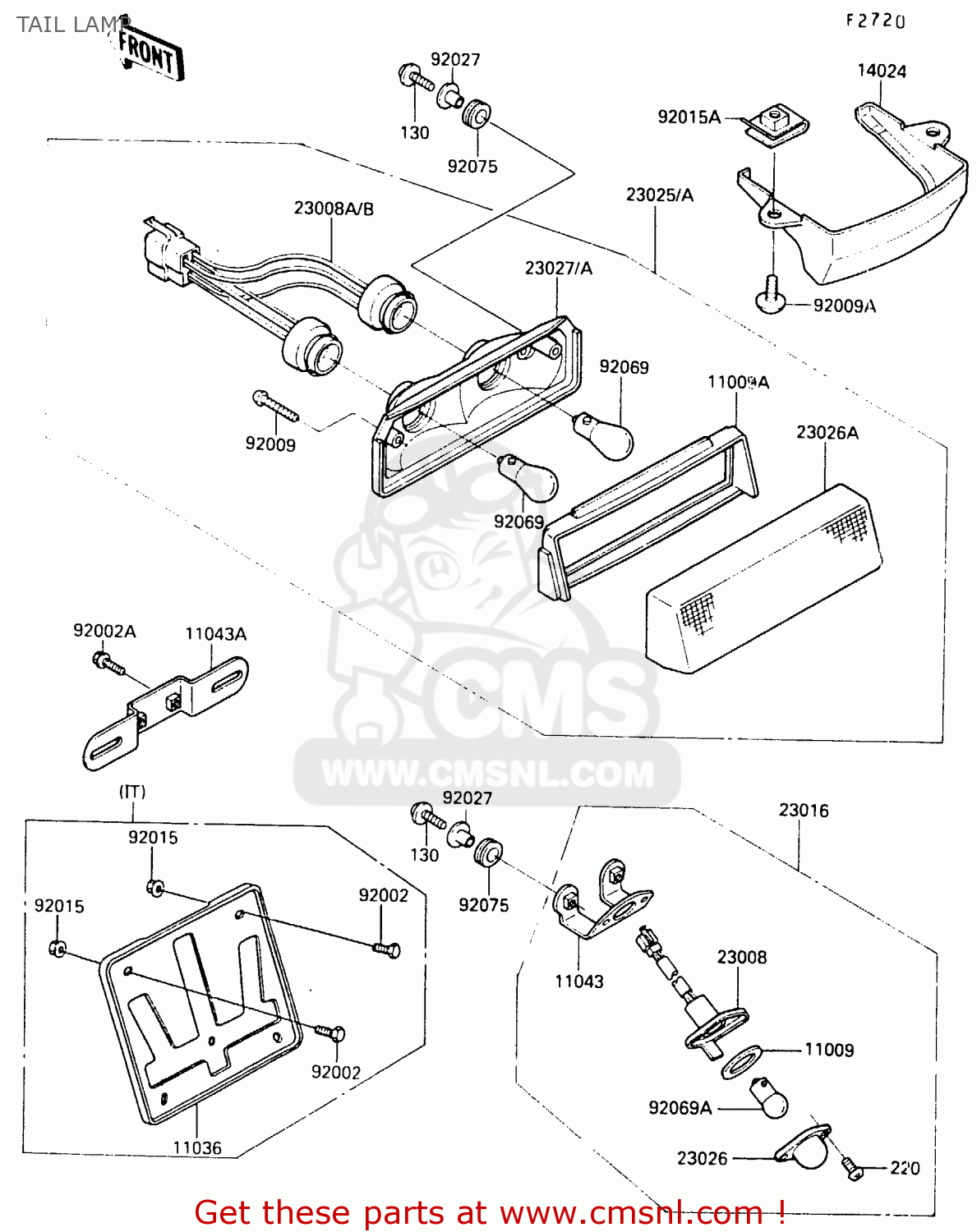 TAIL LAMP EX500B2 1989 EUROPE FR GR IT NR ST