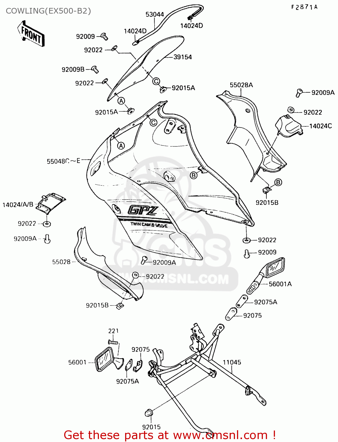 COWLING(EX500-B2) EX500B2 1989 EUROPE FR GR IT NR ST