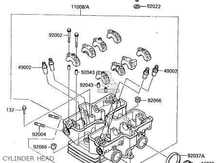 CYLINDER HEAD - EX500B2 1989 EUROPE FR GR IT NR ST